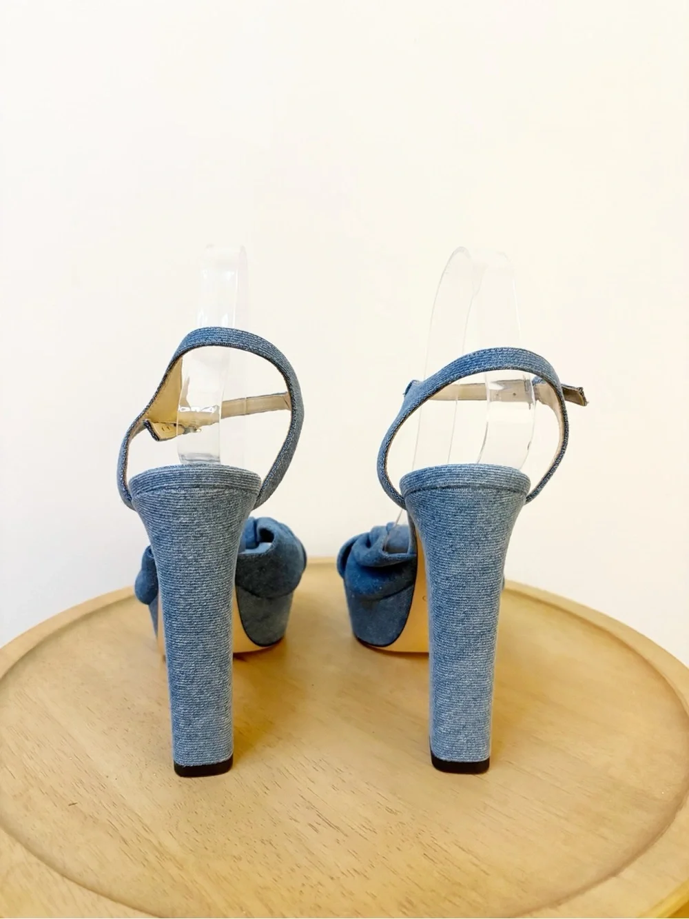 Jimmy Choo Heloise Denim Platform Heel Sandals